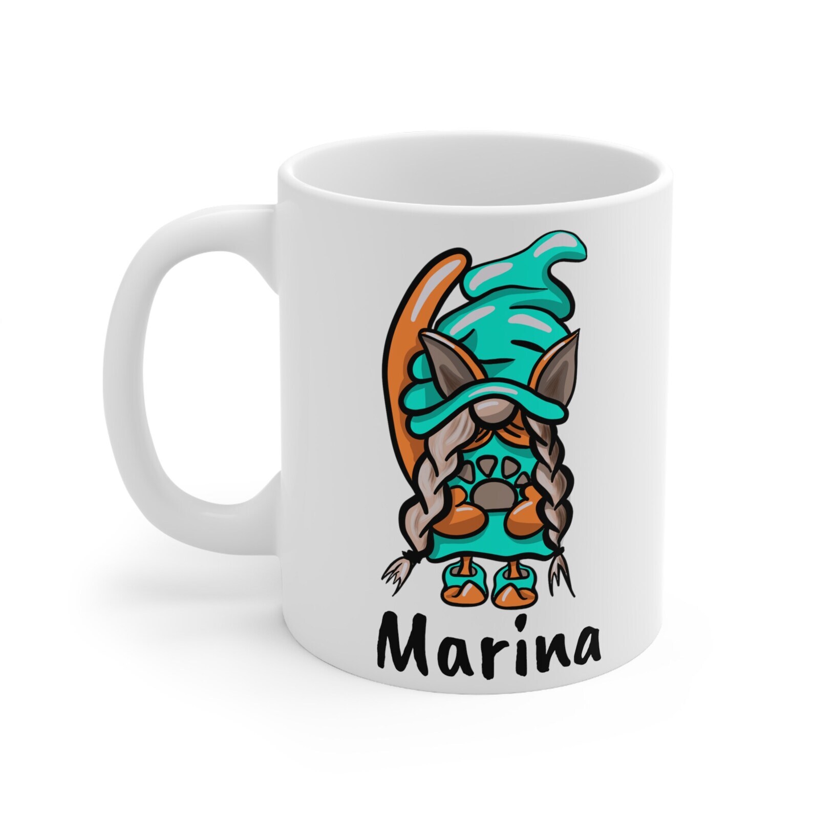 Personalized Ceramic Coffee Mug Just For You Gnome Cat Coffee Cup Birthday Gift