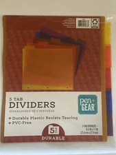 5 Tab Dividers Pen+Gear 8.5" X 11" Durable Plastic Resists Tearing