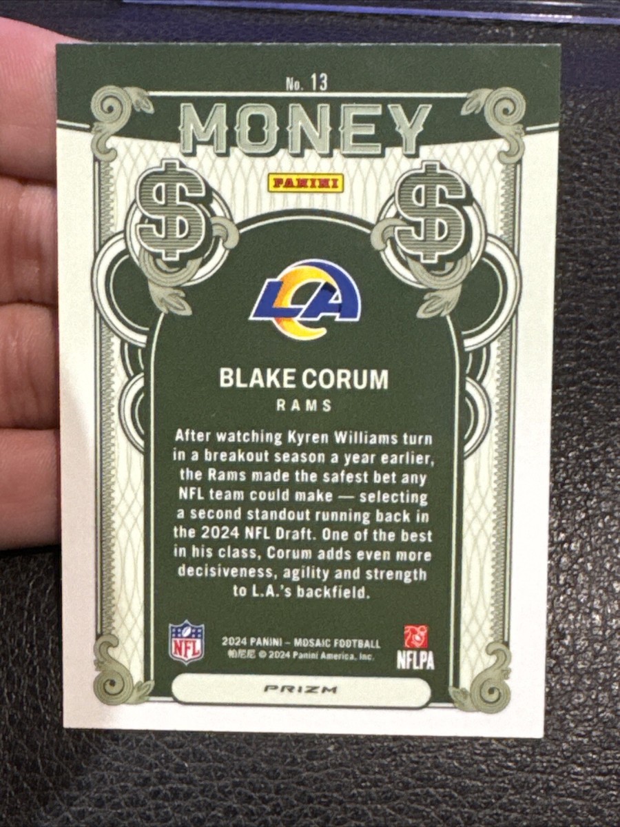 2024 Panini Mosaic Money SSP Case Hit Blake Corum Rookie RC Rams