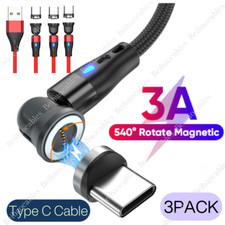 3 PACK Magnetic Phone Charger Fast Charging Cable For Micro USB/Type C/ iPhone
