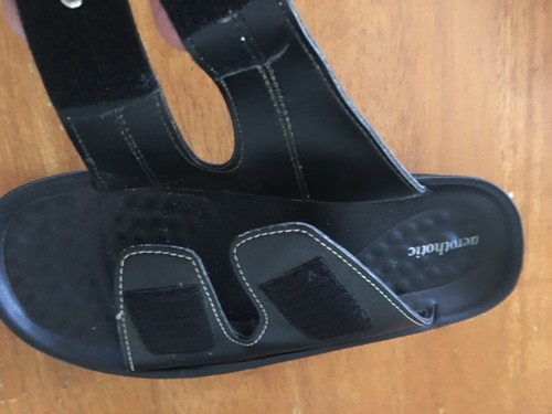 Women’s aerothotic Sandals Leather Adjustable Straps Black SZ 36 5.5/6 US - Picture 3 of 5