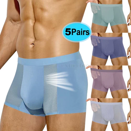 PACK de 5 calzoncillos boxer ropa interior para hombre, pierna regular, transpirable suave que absorbe la humedad - Imagen 1 de 16