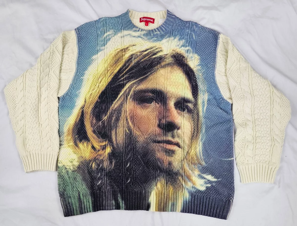 Supreme Kurt Cobain Sweater Men's Size Large SS23 White BRAND NEW