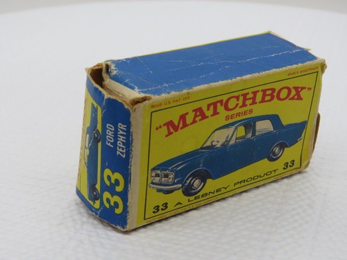 Vintage 1963 Lesney Matchbox #33 Ford Zephyr 6 MKIII w/Original Box England - Picture 8 of 12