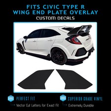 For 2017-2020 Civic Type R Spoiler Wing End Plate Overlay Decals V1 Matte Vinyl