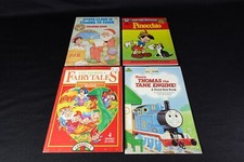 4 Vintage Children's Paint Color Activity Books Unused Thomas-Train Pinocchio