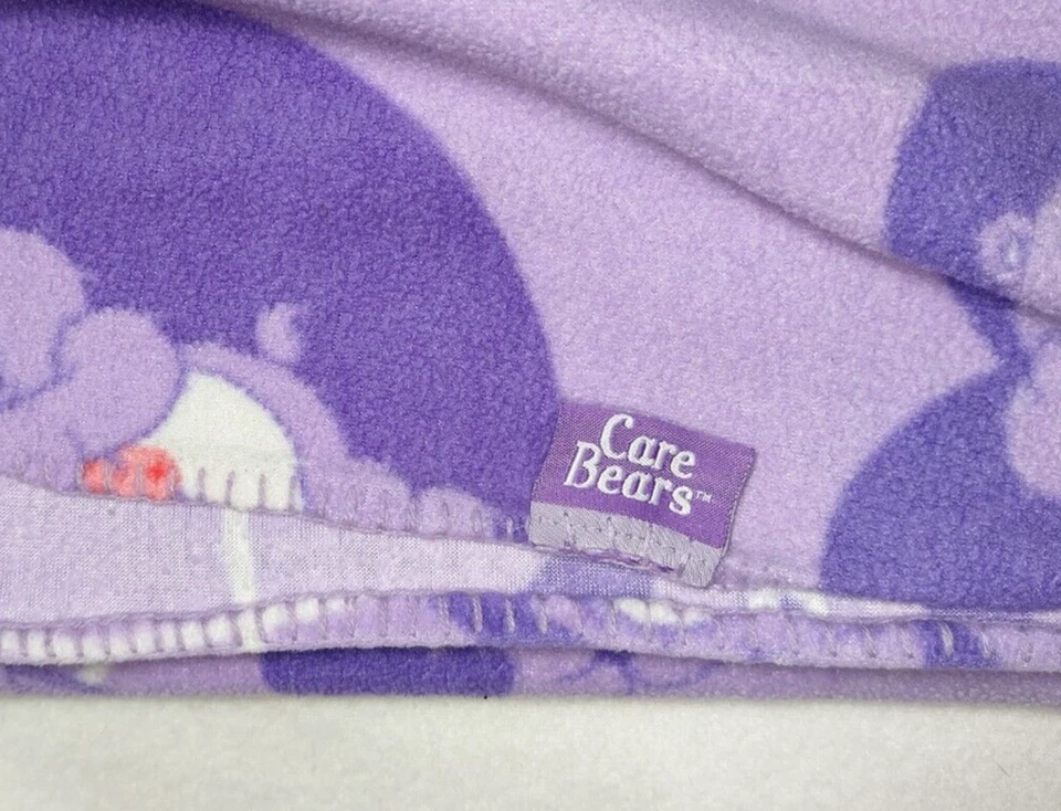 Cobertor fino vintage Care Bears roxo compartilhamento sorvete sundae lã lance 46x64 - Imagem 4 de 4