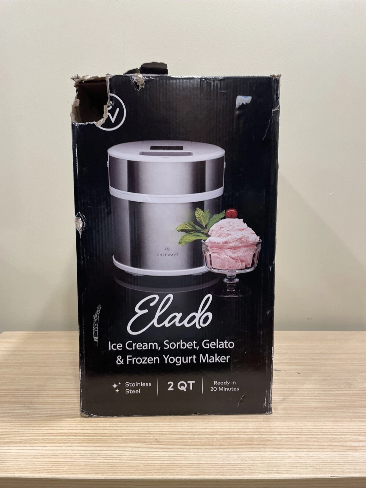 Chefwave Elado 2 Quart Ice Cream, Sorbet, Gelato, Frozen Yogurt Maker