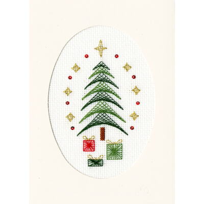 Bothy Threads Grußkarte Kreuzstich-Set ''Alles eingepackt'', 7x11cm, XMAS28, Zählm