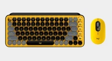 Logitech POP Keys & Mouse Combo Wireless Mechanical Keyboard Emoji Keys YELLOW