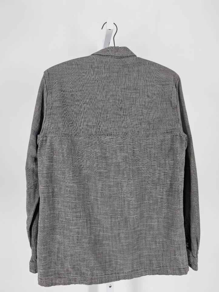 Camisa de Trabajo Exterior Kestin Hare Escocesa Sarga Denim Artesanal Gris Teñida M 38"  Foto 3 de 4