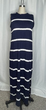 GAP WOMEN'S DRESS NAVY BLUE WHITE STRIPED TANK KNIT LARGE L