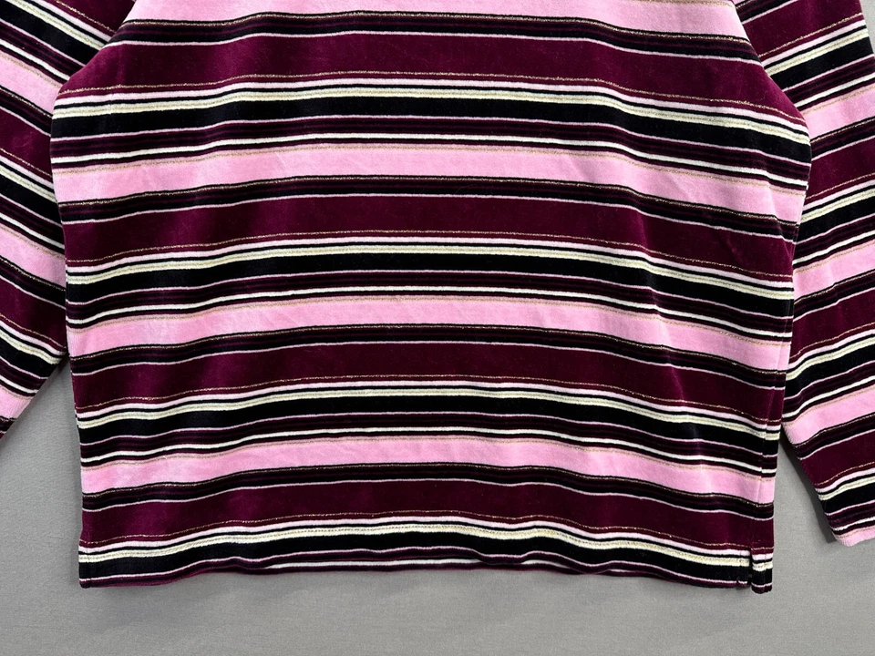 Женская розовая футболка пуловер Jennifer Moore в полоску с длинным рукавом вырез лодочкой размер M - Изображение 2 из 4