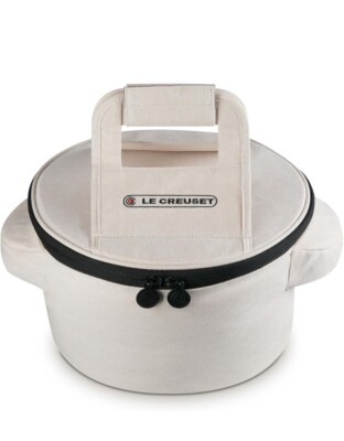 Le Creuset Runde Dutch Oven Tragetasche/Gusseisen Träger/Halter - Ecru NEU
