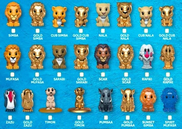 Woolworths THE LION KING OOSHIES Disney Character Figure Variation Listing