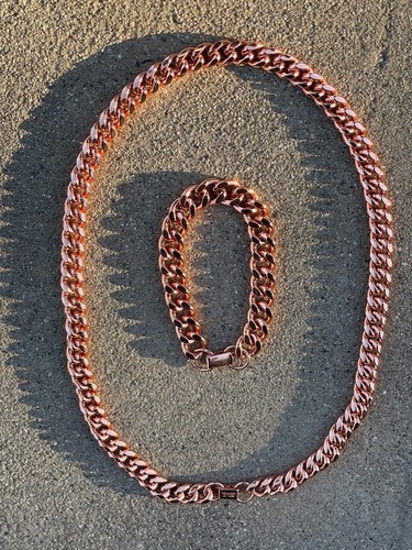 100% Oxidized Pure Copper Rope Chain Designer Link Chain Necklace Jewelry - 第 9/10 張圖片
