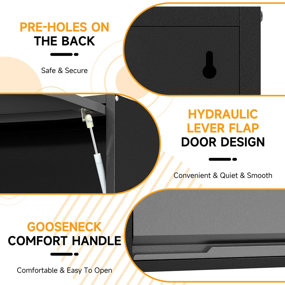 Gabinete de almacenamiento de metal montado en la pared H19,7" para cocina, garaje, sótano, almacén Foto 3 de 4