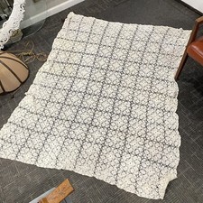 Reversible Vintage White Lace Doily Table Cover 58 x 91 Fabric Linen Decoration