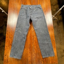 Vintage Levis 501 Dark Gray 36x32 Button Fly Jeans 80s Retro