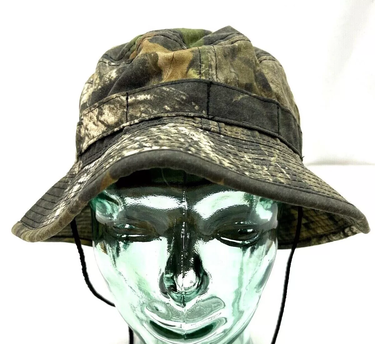 Outdoor Cap Bucket Hat Mens L/XL Camo Hunting Cap Vented Storage Band 22 3/4Circ