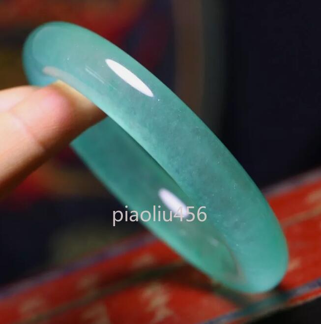 Certified Rare Natural Elliptic type Burmese Icy Jade jadeite bangle 59-60mm