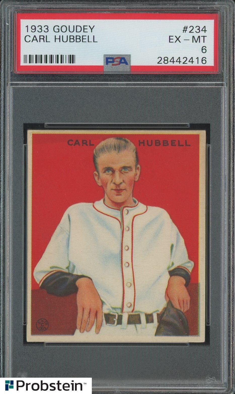 1933 Goudey #234 Carl Hubbell New York Giants HOF PSA 6 EX-MT