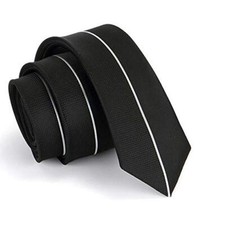 Men's Fancy Neckties Striped White Polka Dot 2.36 Inches Slim Ties Black White