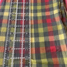 Green Flannel Plaid Cotton Fabric