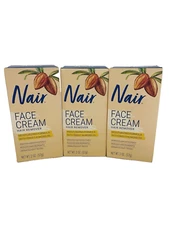 Lot Of 3 Nair Hair Remover Moisturizing Face Cream with Sweet Almond Oil 2oz Ea.
