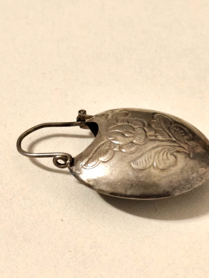 Orecchino tradizionale floreale etnico Tibet Nepal India vintage - Immagine 3 di 4