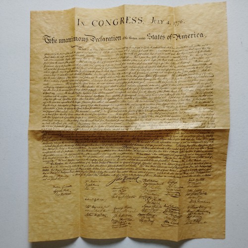 Declaration of Independence Authentic Reproduction National Archives Parchment