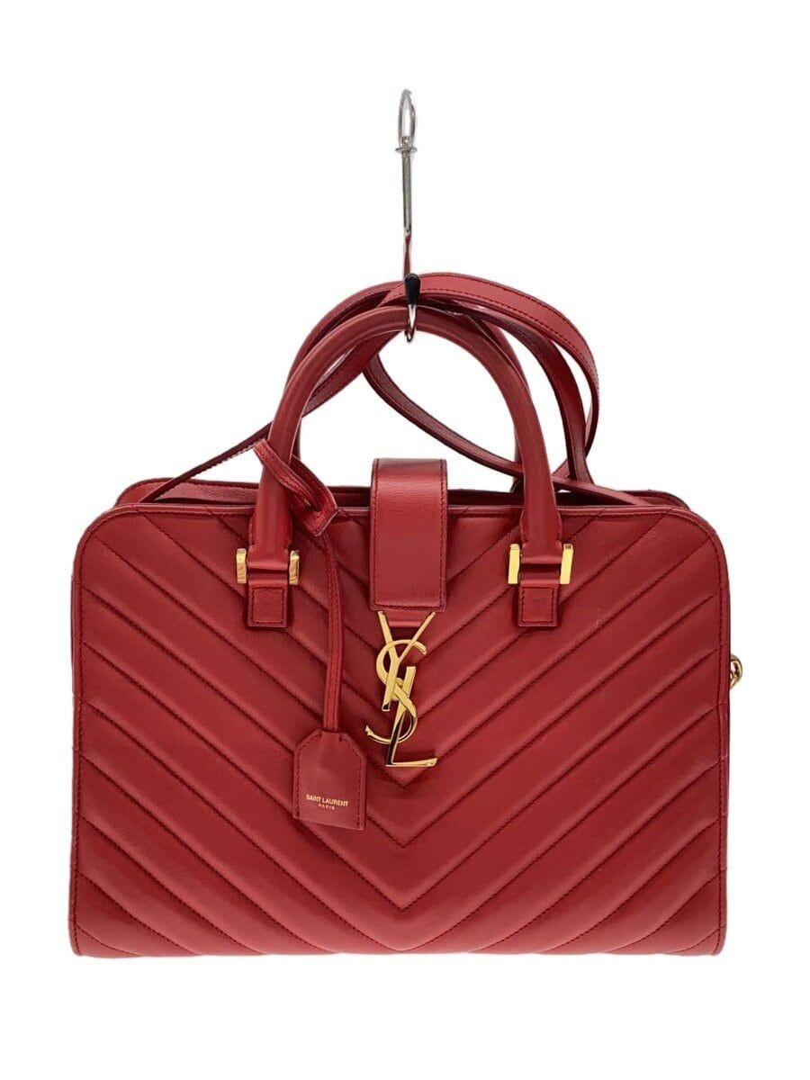 BORSA A TRACOLLA SAINT LAURENT ■YSL BO MONOGRAMMA SL TRAPUNTATA PELLE DI PECORA ROSSA