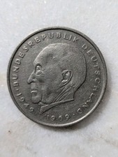 1972 G Germany 2 Deutsche Mark Konrad Adenauer  West Germany Coin VF/XF
