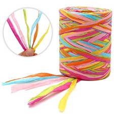 G2PLUS Colored 262 Feet Raffia Paper Ribbon,6 Colored Packing Paper String