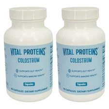 Vital Proteins Bovine Colostrum Supplement for Gut Health 90 Capsules - Lot of 2