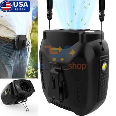 Portable Waist Fan Clip On 10000mAh Rechargeable Personal Cooling Neck Shirt Fan
