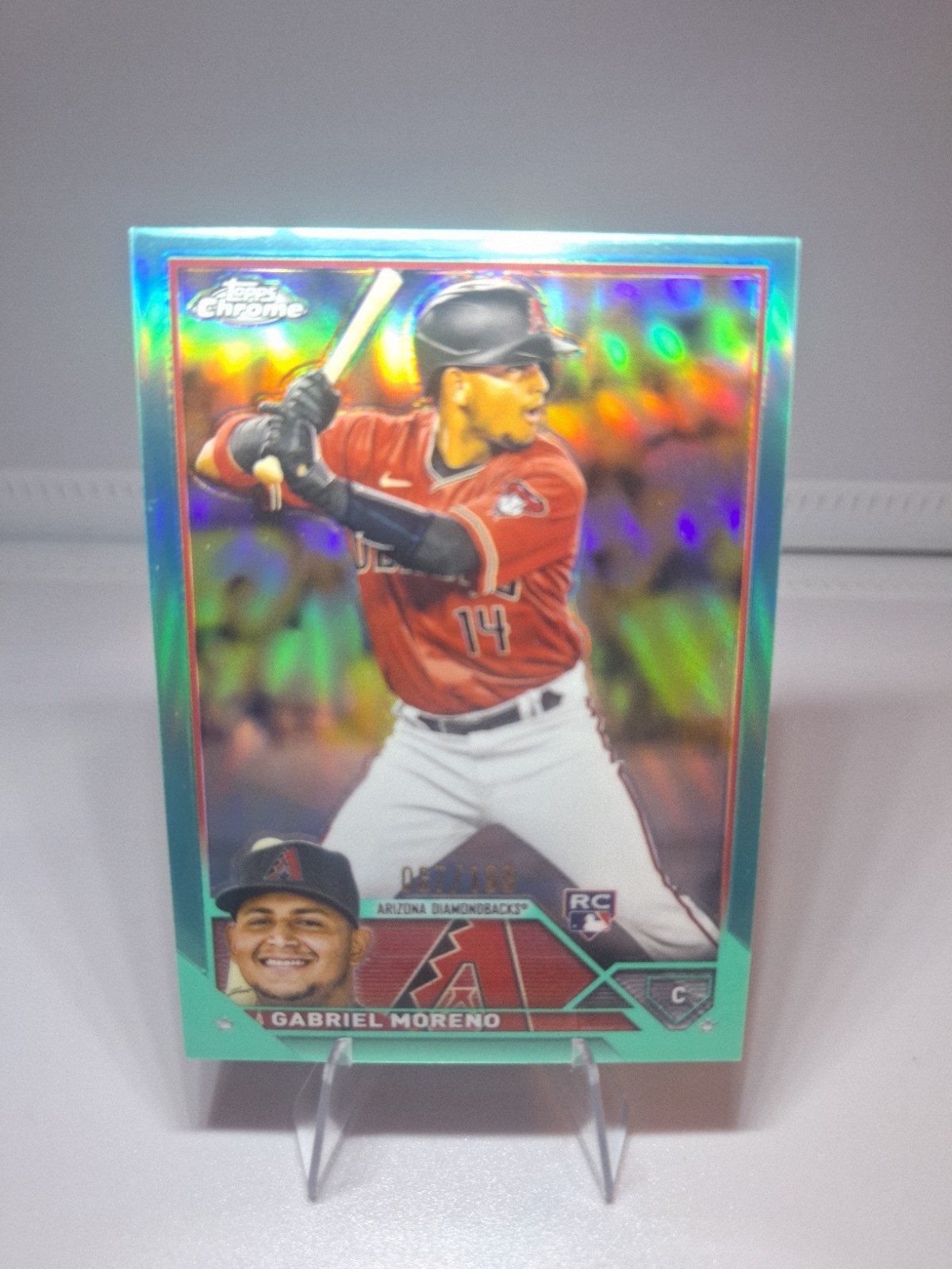 2023 Topps Chrome - Gabriel Moreno #189 Aqua Refractor #067/199 (RC)