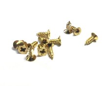 Small Brass Screws 4mm Long X 1mm Dia  Pack of 12