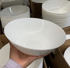 4 Piece Lot 9” White IKEA Porcelain Bowls For Soup Caldo Cereal New