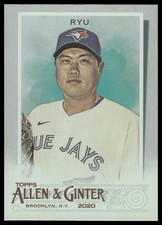 2020 Topps Allen & Ginter #292 Hyun-Jin Ryu Silver Portrait Blue Jays NM+