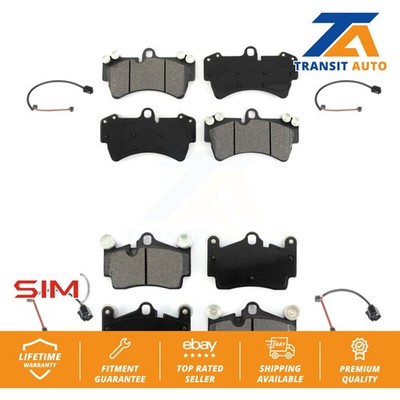 Front Rear Semi-Metallic Brake Pad & Wear Sensor Kit For Audi Q7 Porsche Cayenne
