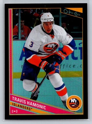 2013-14 O-Pee-Chee Black Rainbow Travis Hamonic 088/100 New York Islanders #242