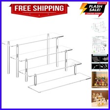 4 Tier Acrylic Perfume Organizer Stand, Clear Display Risers for Perfume, Col...