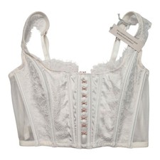 Victoria's Secret Lace Corset Top S-DD White Feminine Romantic Festival Party