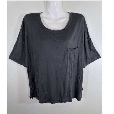 Gap Womens XL Charcoal Gray Viscose Short Sleeve Pocket T-Shirt Relaxed Fit NEW