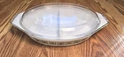 Vintage Pyrex Square Flowers Green Verde Divided Casserole Dish 1.5 Qt With Lid