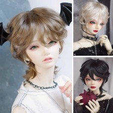 1/6 1/4 1/3 Short Multi-coloured Curly Hair Faux Mohair Silk Wig For Uncle BJD