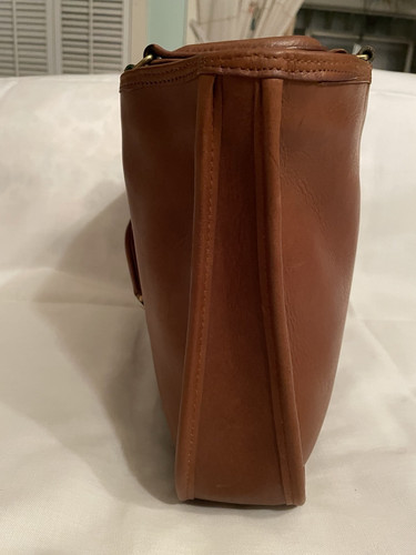 Vintage Coach Tasche britisch hellbraun Leder Wassermelone Stil Umhängetasche NYC USA - Bild 8 von 20