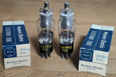 MATCHED PAIR 1963 Western Electric WE 328A NOS driver 300B lower Vh WE 310A