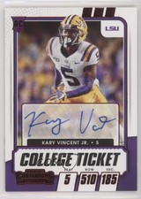 2021 Contenders Draft Picks College Game Ticket Red Kary Vincent Jr Auto 08yu